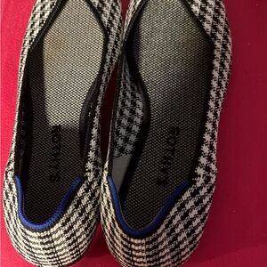 Rothy's Black and White Houndstooth Flats